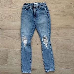 Good American Light Blue Distressed Women's Skinny Jeans